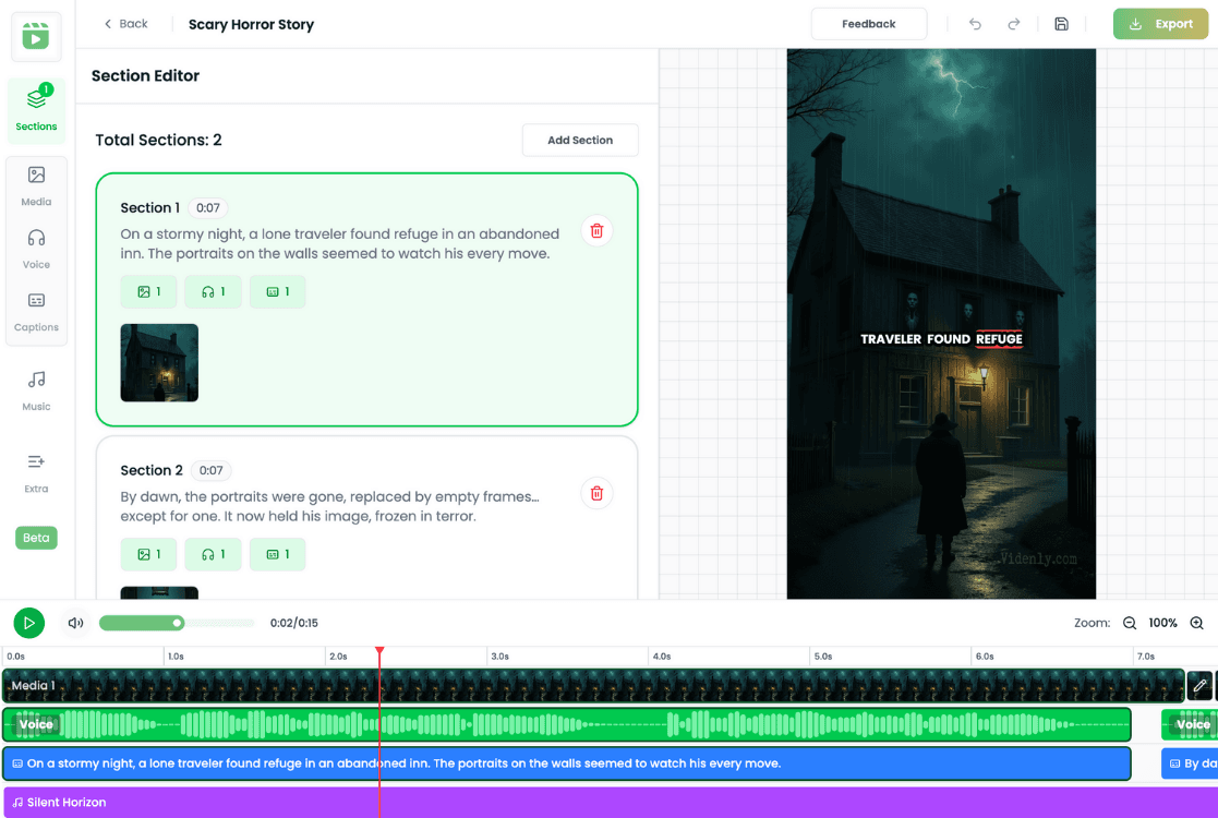 AI powered video editor